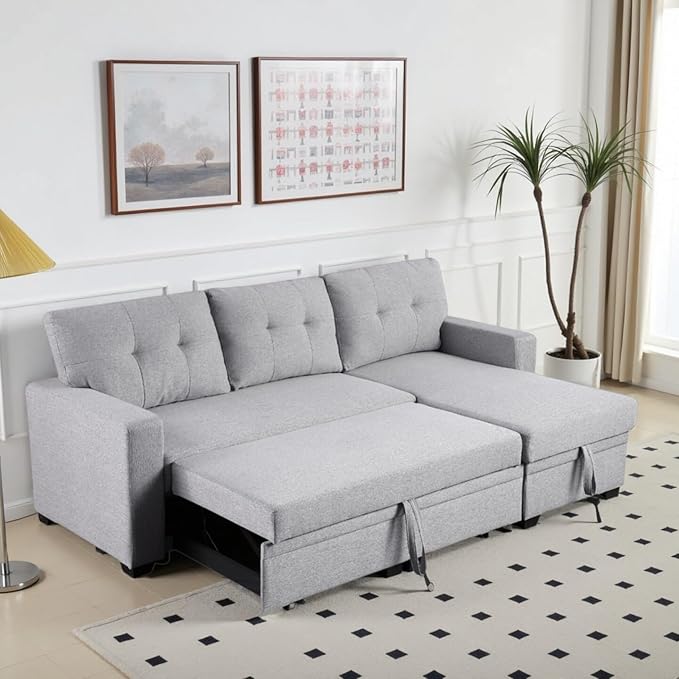L-Shape Sofa Bed, Pull Out Sleeper Sofa by ChicFurnit