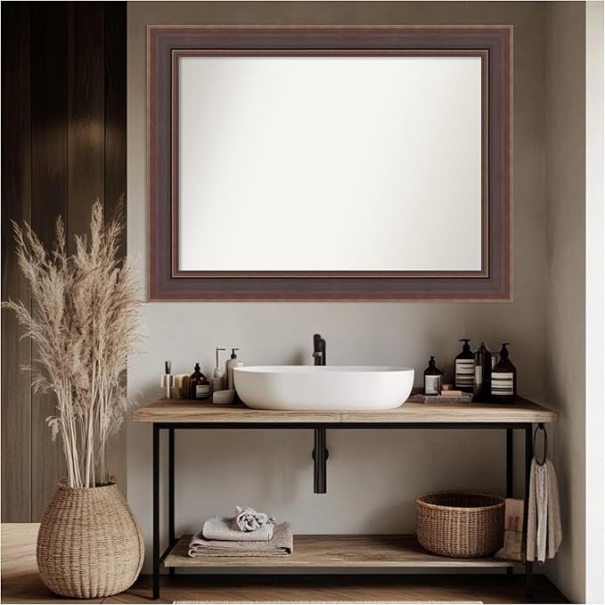 Amanti Art Brown Bathroom Mirror - Image 4