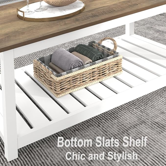 FOLUBAN Farmhouse Coffee Table - Image 5
