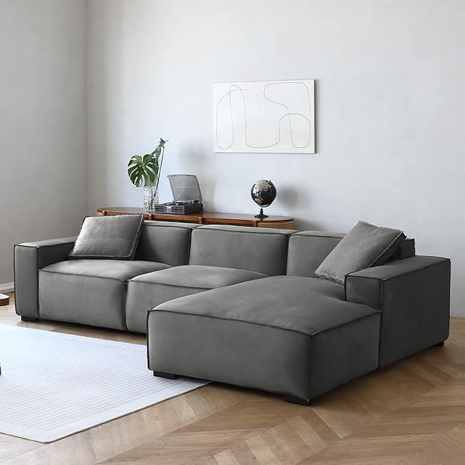 Acanva Modern L-Shaped Deep Sectional Sofa Furniture Set - Image 3
