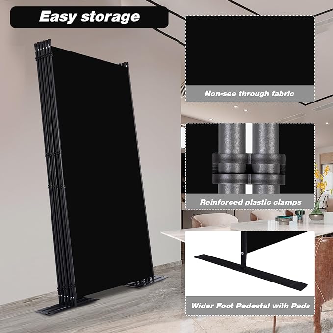 Room Divider, 6 Panel Folding Privacy Screens - Image 4