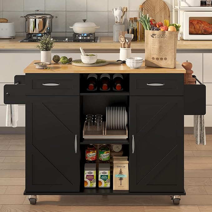 51.5'' Rolling Kitchen Island - Image 9