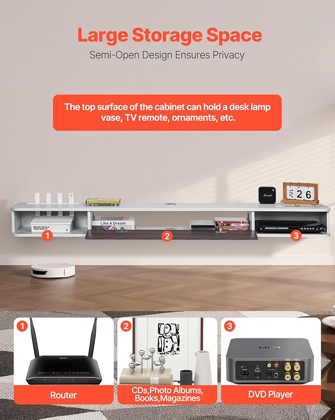 VEVOR Floating TV Stand, for Bedroom & Living Room - Image 4
