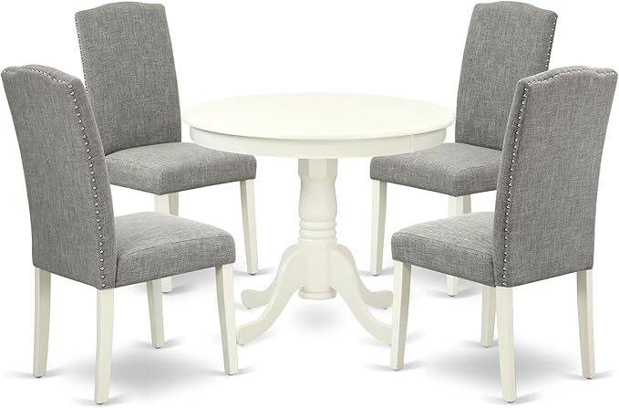 East West Furniture ANEN5-LWH-06 5 Piece Dining Room Furniture Set Includes a by EastWestFurniture
