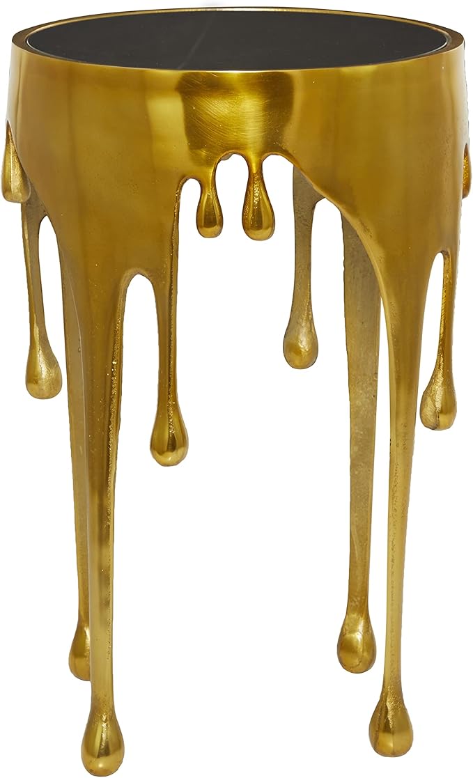 Deco 79 Aluminum Metal Abstract Melting Drip Accent Table - Image 12