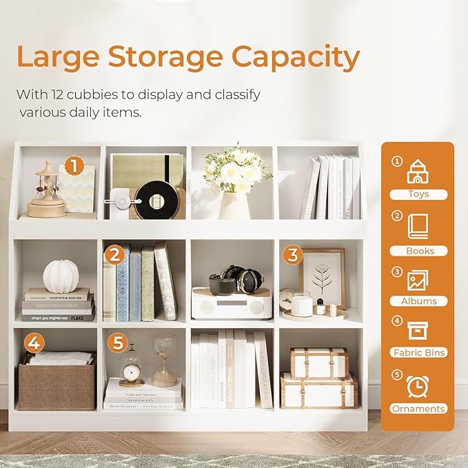 12-Cube Wooden Storage Bookcase - Image 5