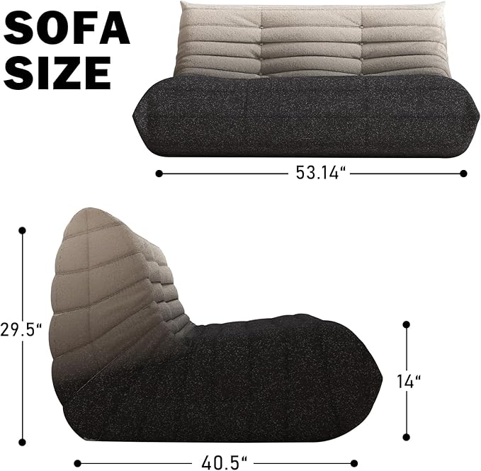 Bean Bag Chair, Loveseat Fireside Chair Bean Bag Sofa Large Bean Bag Chair - Image 2