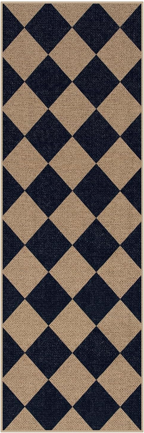 Lahome Checkered Easy Jute Runner Rug, 2x6 Kitchen Mats - Image 7