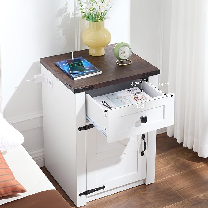 SOOWERY Nightstands Set of 2, Nightstand - Image 4