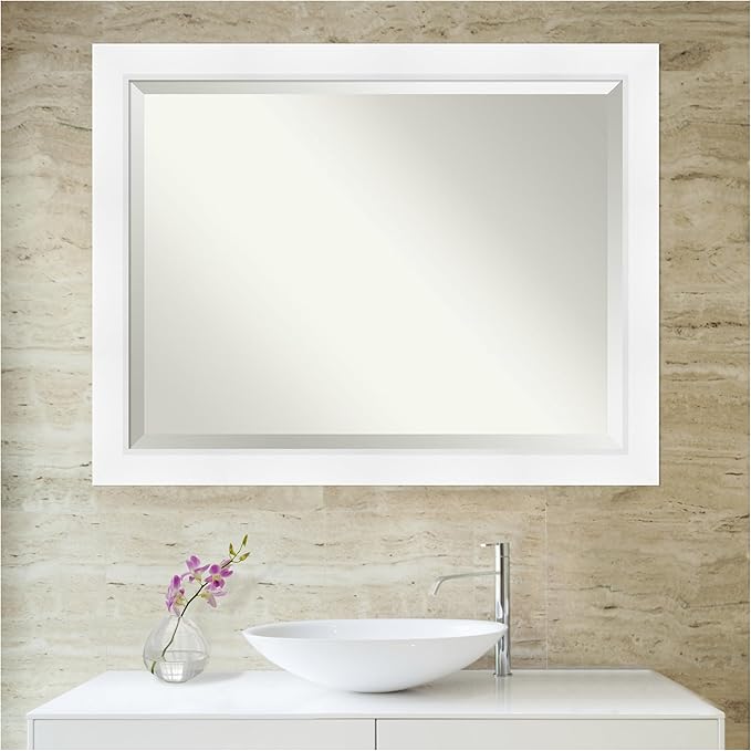 Amanti Art White Bathroom Mirror - Image 7