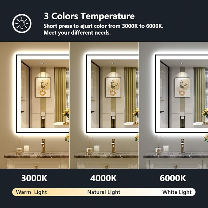 40x36 Inch LED Bathroom Mirror - Image 5