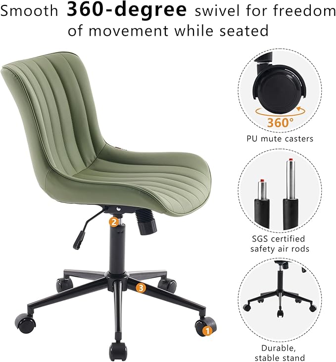 YOUNIKE Armless Home Office Desk Chair - Image 5