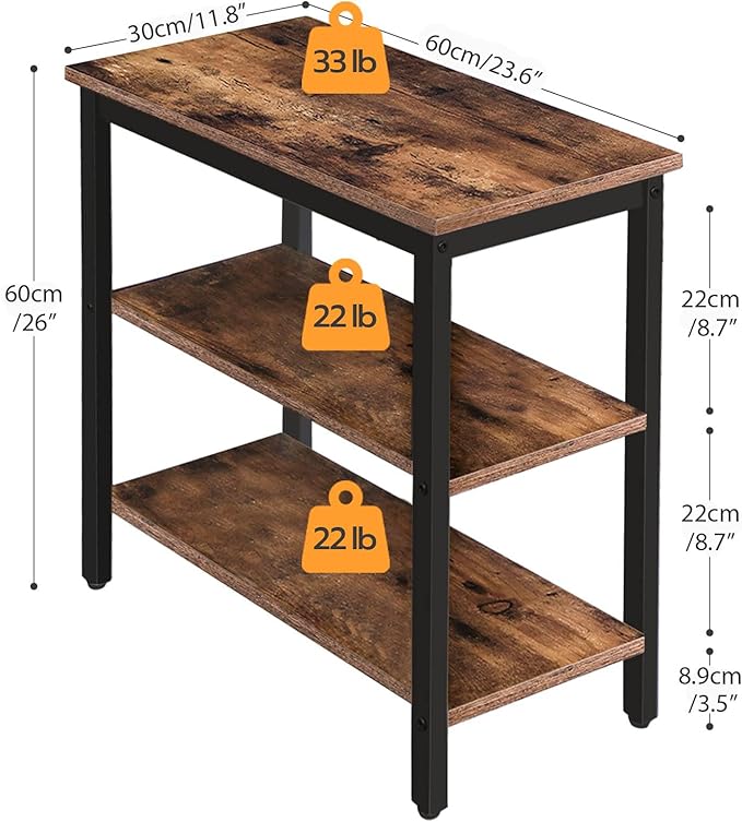 HOOBRO End Table, Simple Rustic Side Table - Image 3