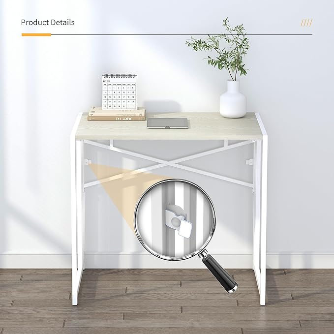 32 inch Small Folding Desk, Writing Gaming Computer Camping Desk - Image 9