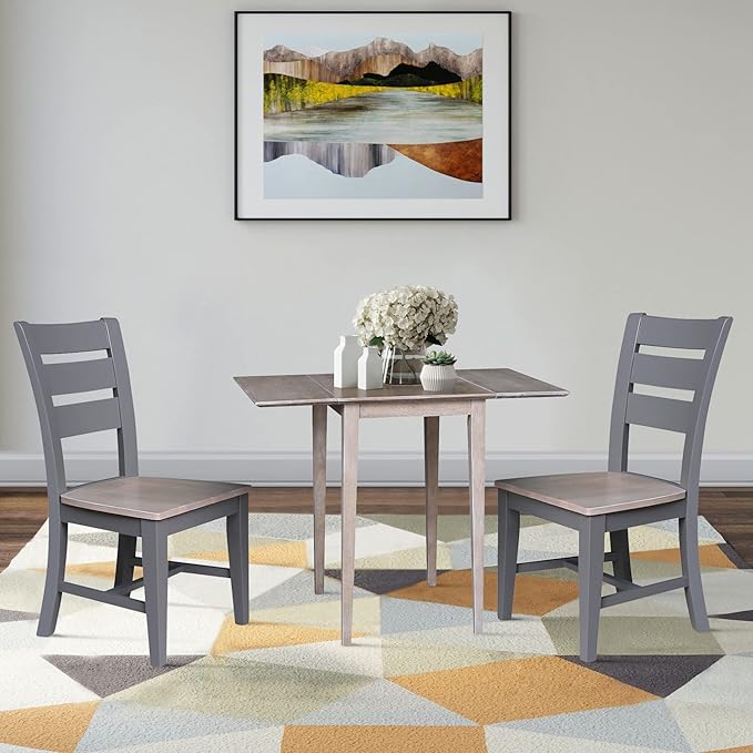 IC International Concepts, Solid Wood Small Drop Leaf Dining Table, Solid Real - Image 2