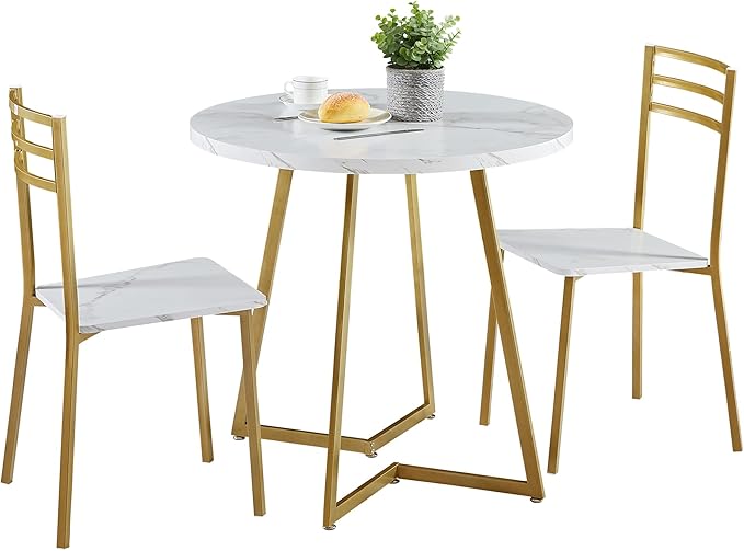VECELO Small Round Dining Table Set by VECELO