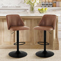 COLAMY Bar Stools Set of 2, Modern Swivel Bar Chairs, Adjustable PU Leather by COLAMYINC