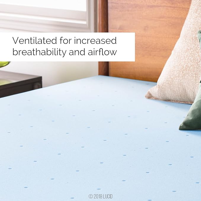 LUCID 2-Inch Ventilated Gel Infused Memory Foam Mattress Topper - Image 3