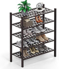 Haddockway 5 Tier Bamboo Shoe Rack Storage Organizer, Small Space 27"x11"x32" by Haddockway