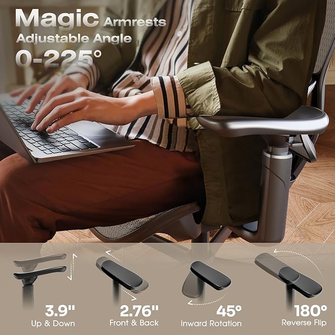 T11 Ergonomic Office Chair, High Back Desk Chairs - Image 3