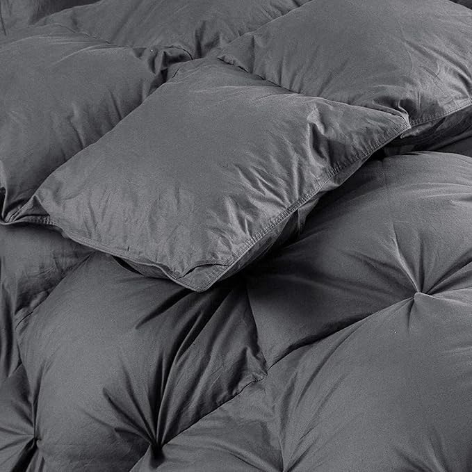 Luxurious Heavyweight Goose Down Feather Fiber Comforter, Exquisite Pinch Pleat - Image 7