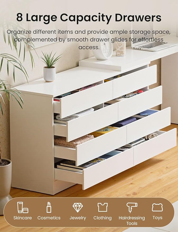 8 Drawer Vanity Dresser Combo - Image 3