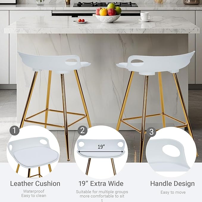 Sidanli Bar Stools Set of 2, Counter Height Stools - Image 4