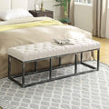 24KF Upholstered Tufted Long Bench by WEMARTHOMEDECOR