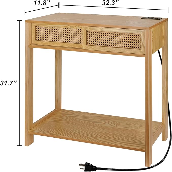 Console Table with Charging Station, Small Vanity Desk - Image 3