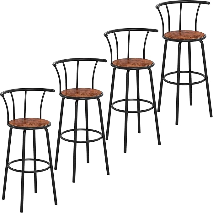 VECELO Bar Stools Set of 4, Swivel Counter Barstools - Image 8