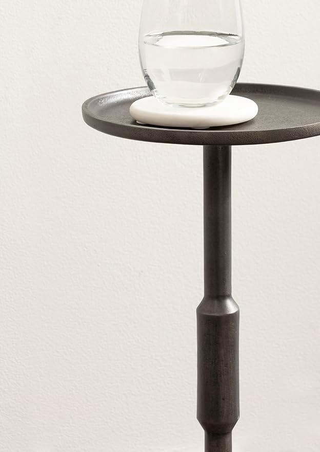 Kate and Laurel Truxton Modern Round Metal Drink Table, Industrial Cast - Image 5