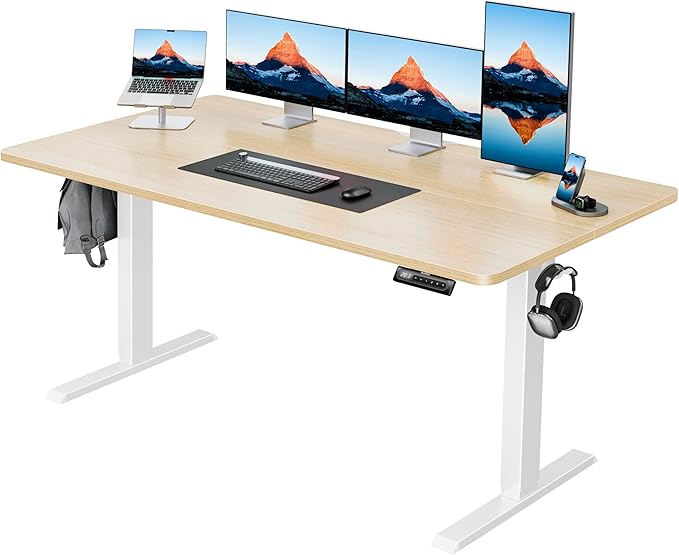 HUANUO 55" x 28" Electric Standing Desk Adjustable Height, 4 Memory Height by HUANUO