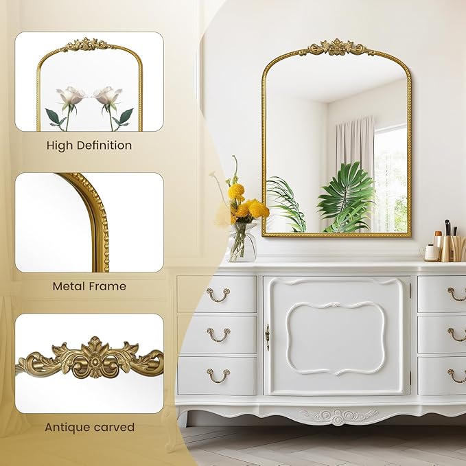 WallBeyond Gold Vintage Mirror - Image 7