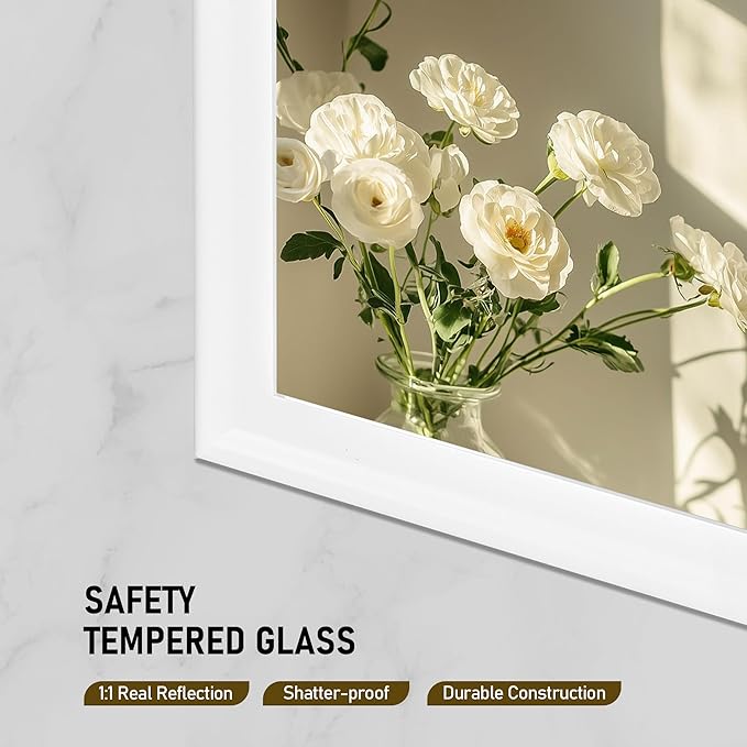 CULER Mirrors, Wood Vanity Wall Rustic Mirror - Image 5
