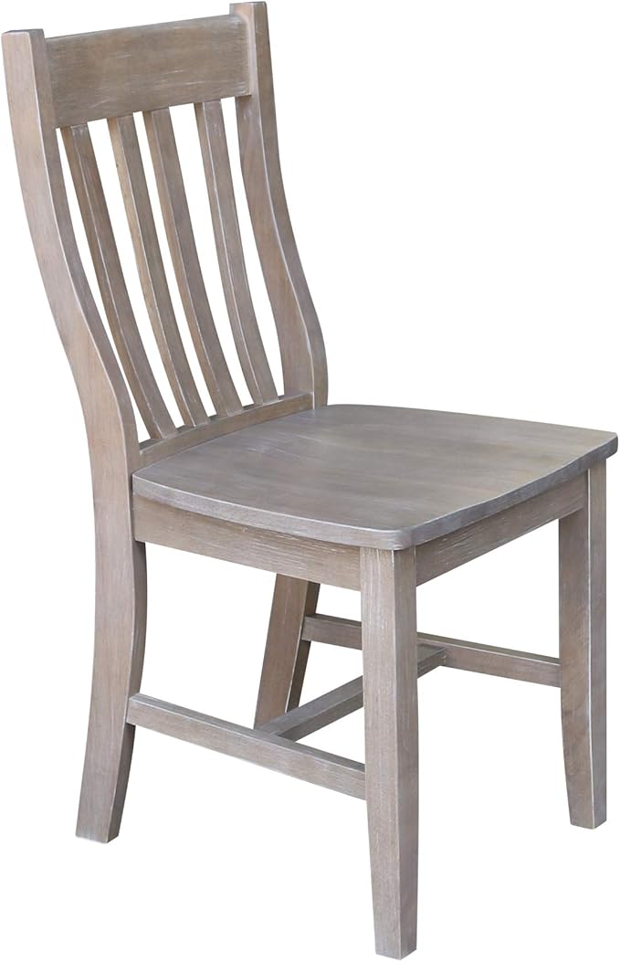 International Concepts Set of Two Cafe Dining Chairs, Washed Gray Taupe - Image 6