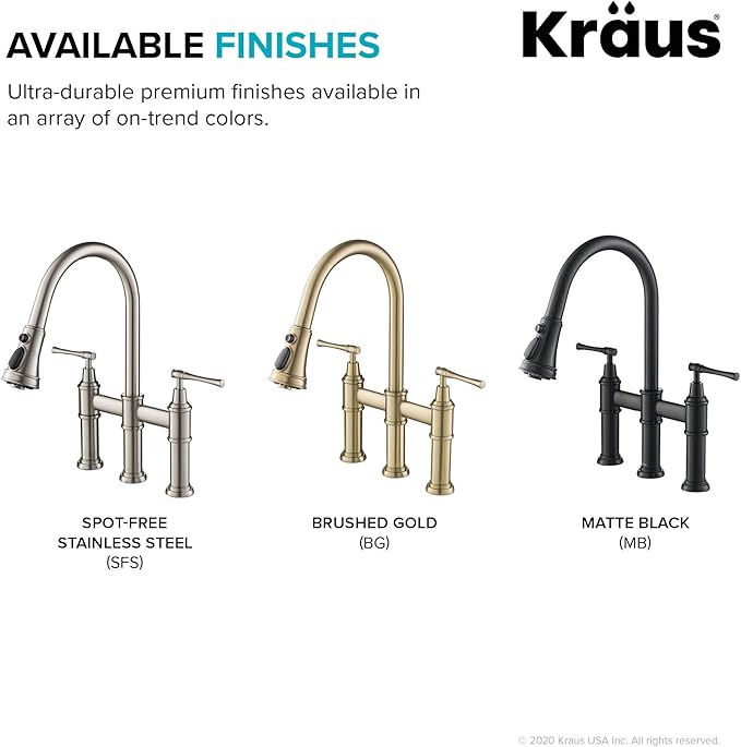 KRAUS Allyn Transitional Bridge Kitchen Faucet - Image 12