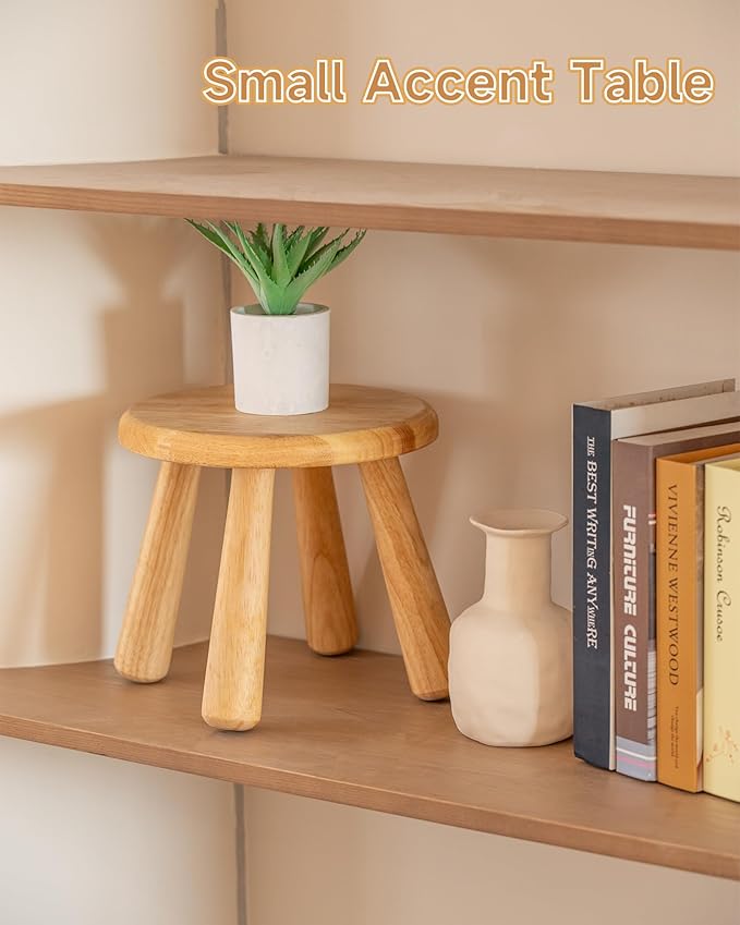 100% Solid Wood Mushroom Step Stool, Small Wooden Stool - Image 7