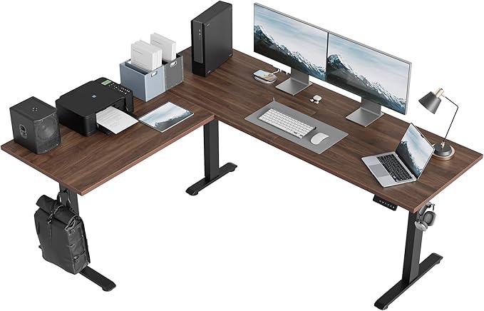 Agilestic Triple Motors 73" x 60" L Shaped Standing Desk, Electric Standing by Agilestic
