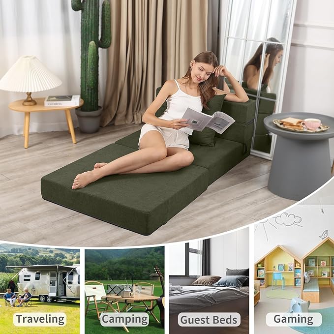 High-Density Memory Foam Folding Sofa Bed - Image 7