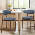 Upholstered Counter Height Bar Stools Set of 2, Modern Kitchen Island Barstools by COLAMYINC