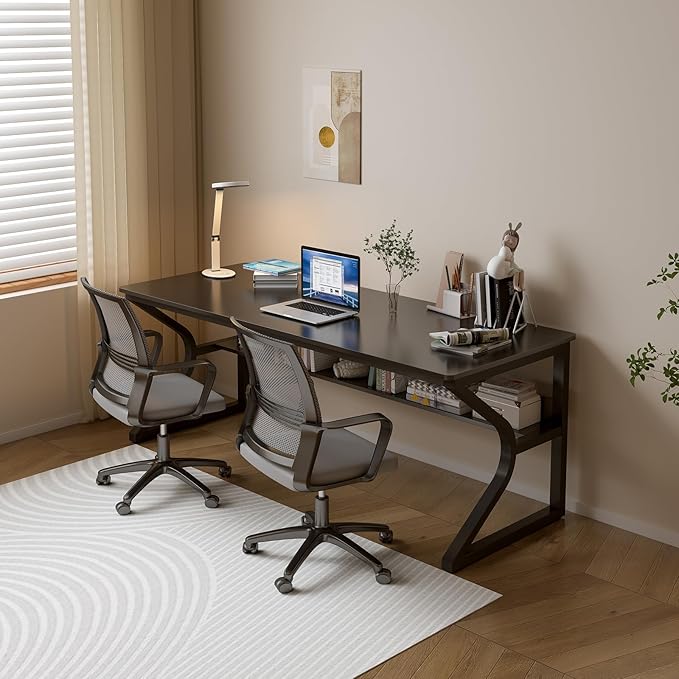 Extra Long Desk with Bookshelf - Image 7
