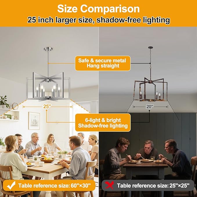 25" Modern Brushed Nickel Chandelier - Image 5