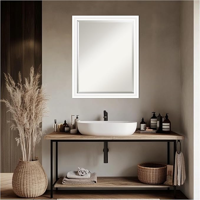 Amanti Art White Bathroom Mirror - Image 4