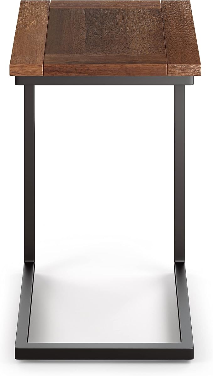 SIMPLIHOME Skyler 16-inch Wide Solid Mango/Metal Industrial C-Shaped End Table - Image 4