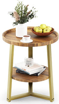 PPAMAPIC Round End Table, 2 Tier Side Table by Unknown
