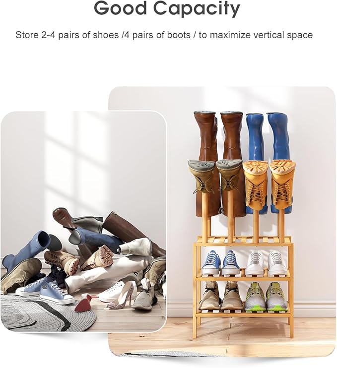 Small Boot Rack with Shoe Rack, Boot Rack Organizer Tall Boots - Image 5