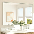 TETOTE Brushed Nickel Bathroom Vanity Mirror 55" x 36" Beveled Framed Bathroom by TETOTE