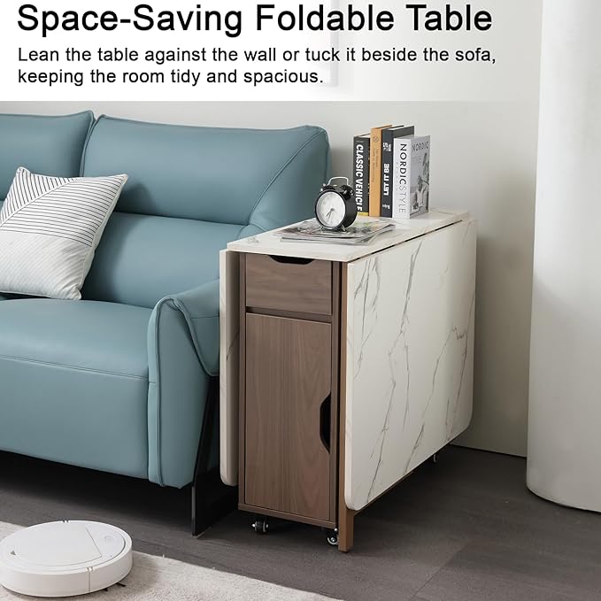 Foldable Space Saving Dining Table Extendable, Folding Dining Table - Image 4