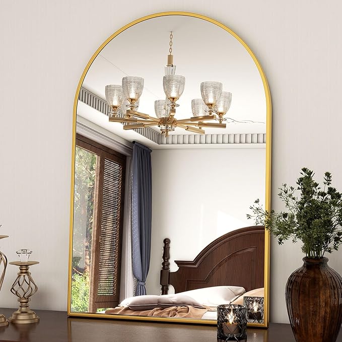 24"x36" Gold Arched Bathroom Mirror - Image 7