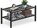 Haddockway Large 2 Tier Bamboo Shoe Rack Storage Organizer, Small Space by Haddockway
